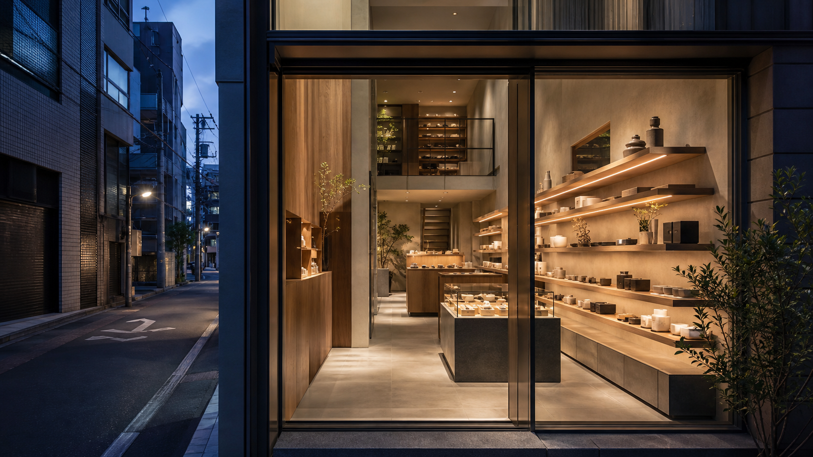 東京の都市型店舗設計イメージ