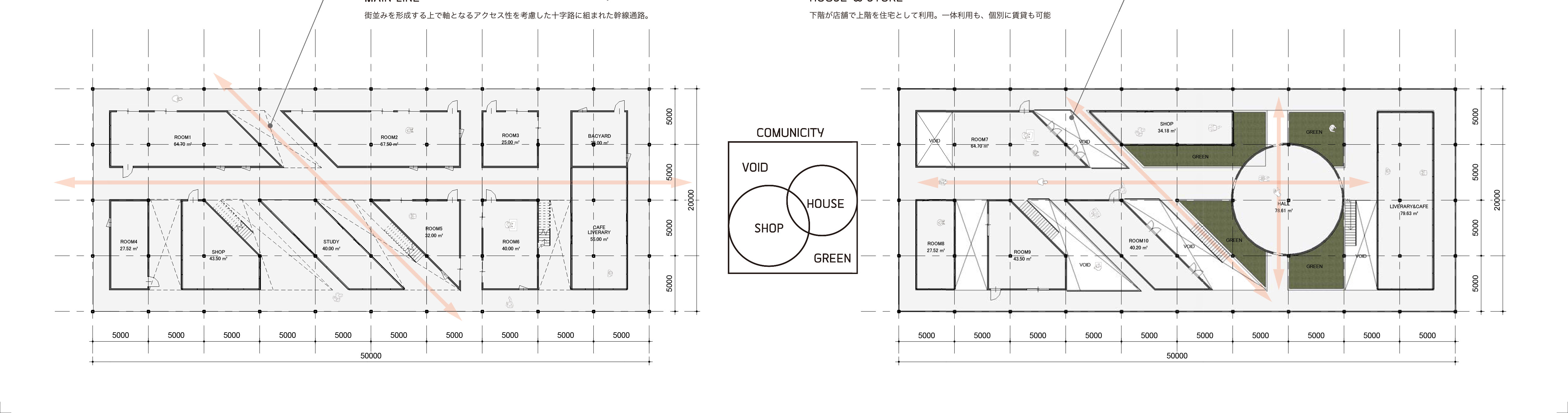 店舗併用集合住宅,平面図