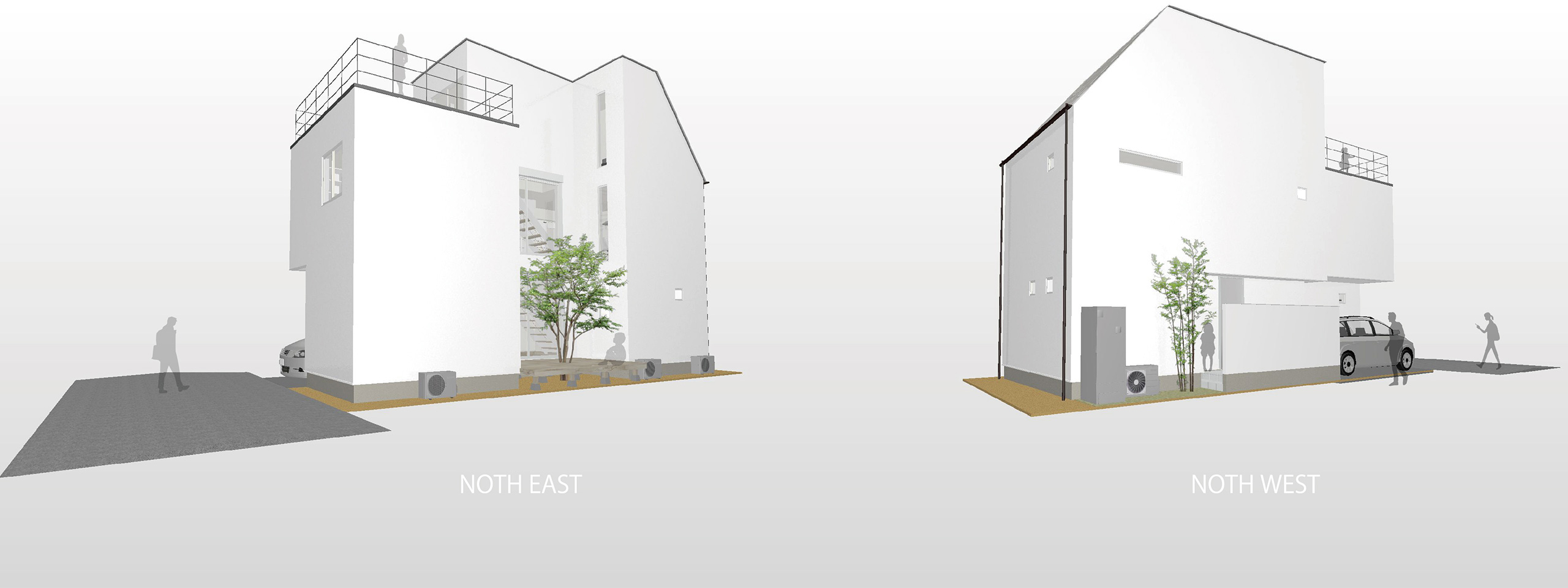 Three-story house with deck terrace