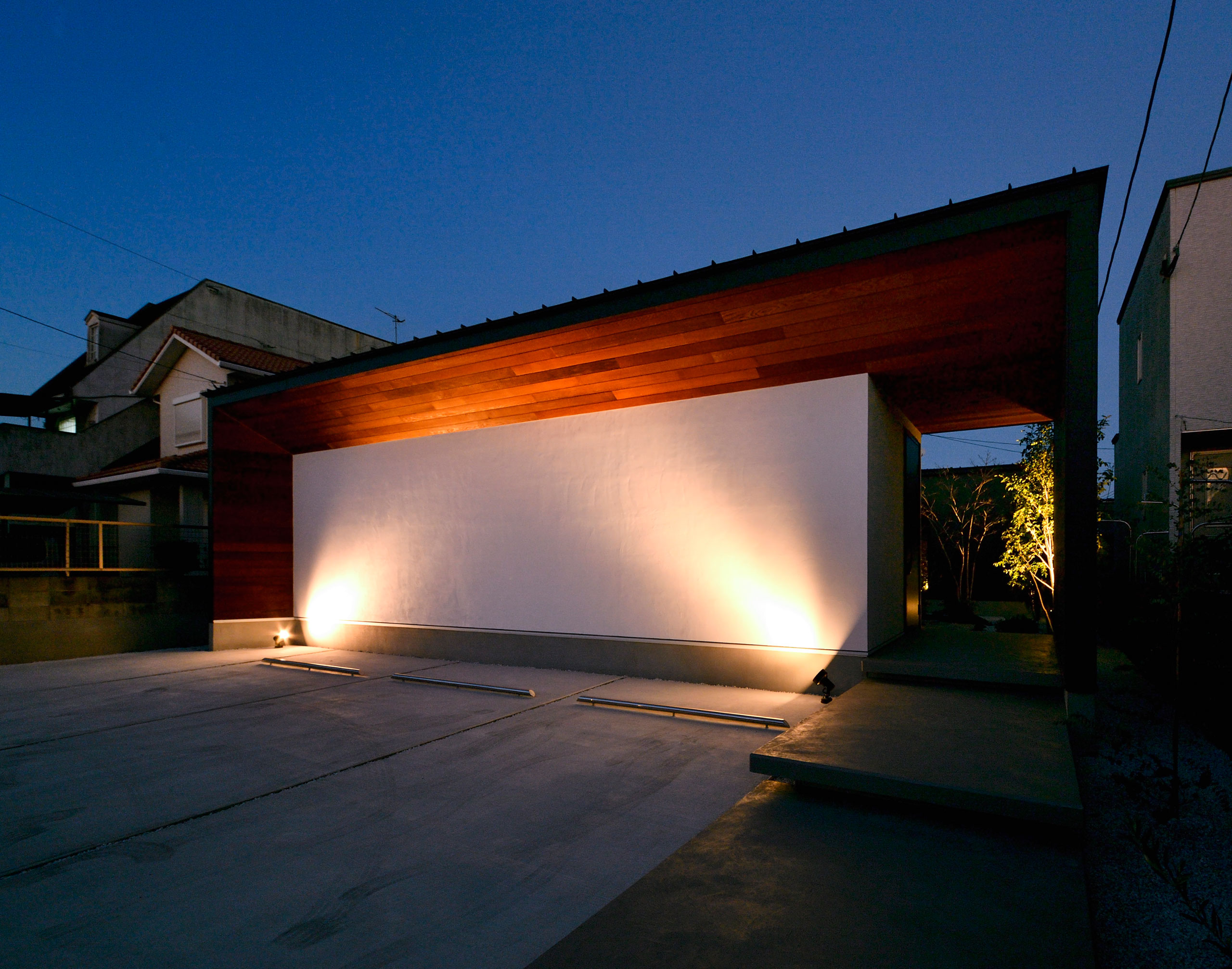 Entrance porch at night